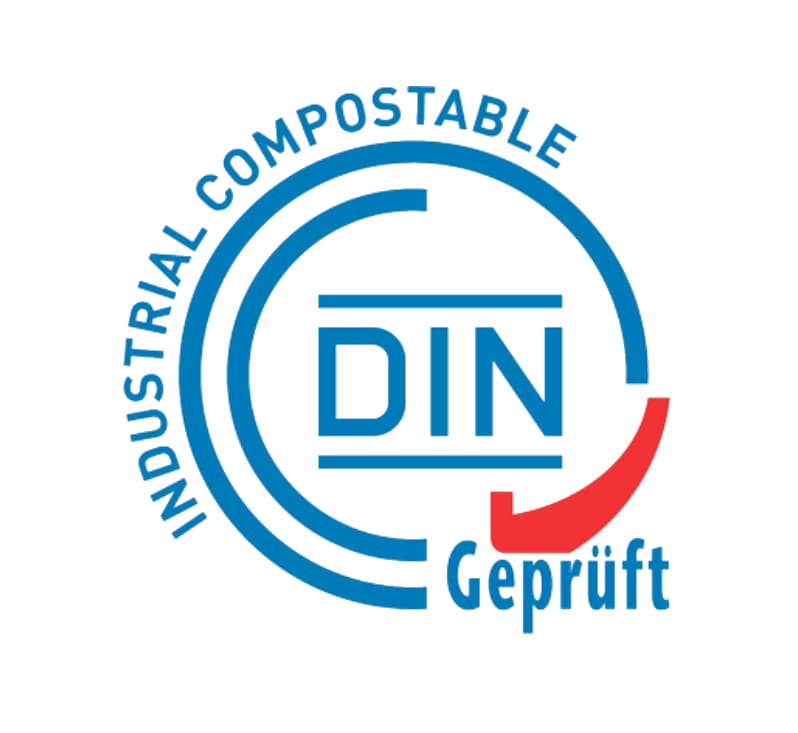 DIN Geprüft — certified industrial compostable